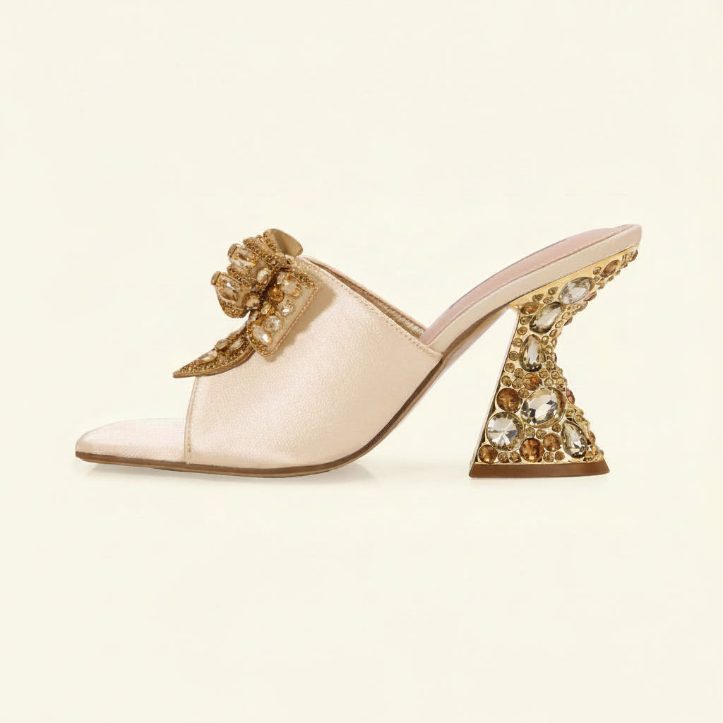 Celeste Crystal Mule Heels