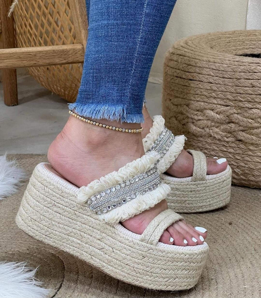 Silver Light Jute Espadrille