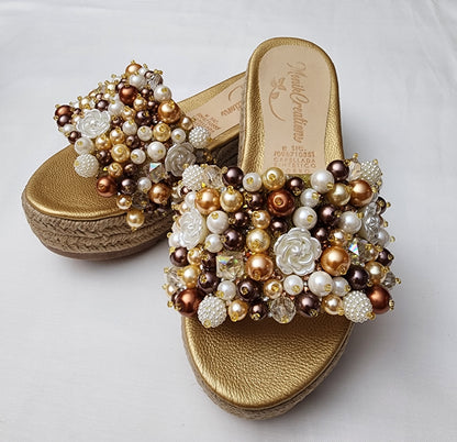 Embellished Flat Espadrille Sandals