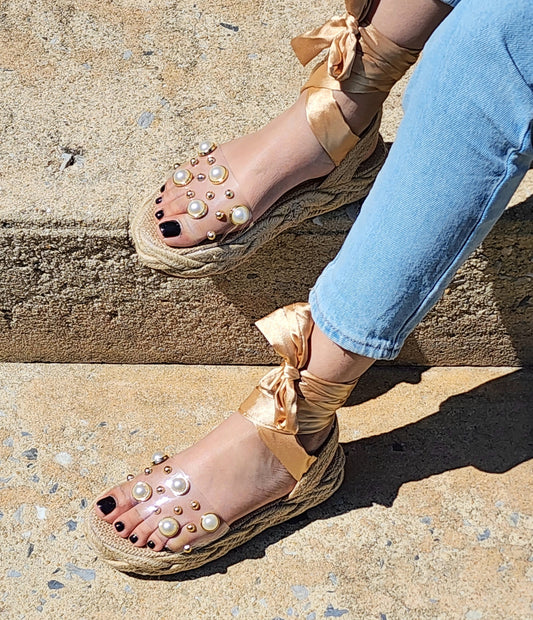 Clear Jute Sandals