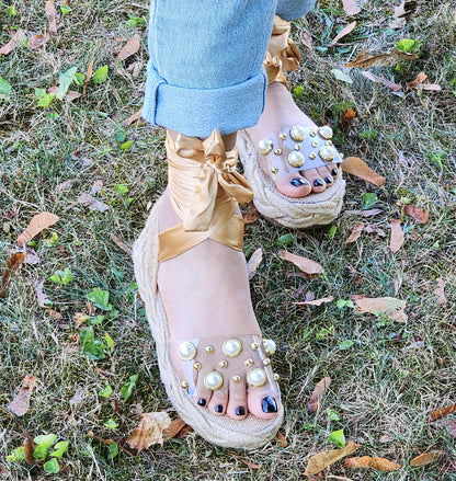 Clear Jute Sandals