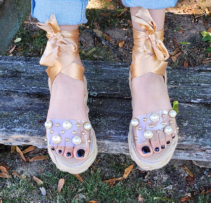 Clear Jute Sandals