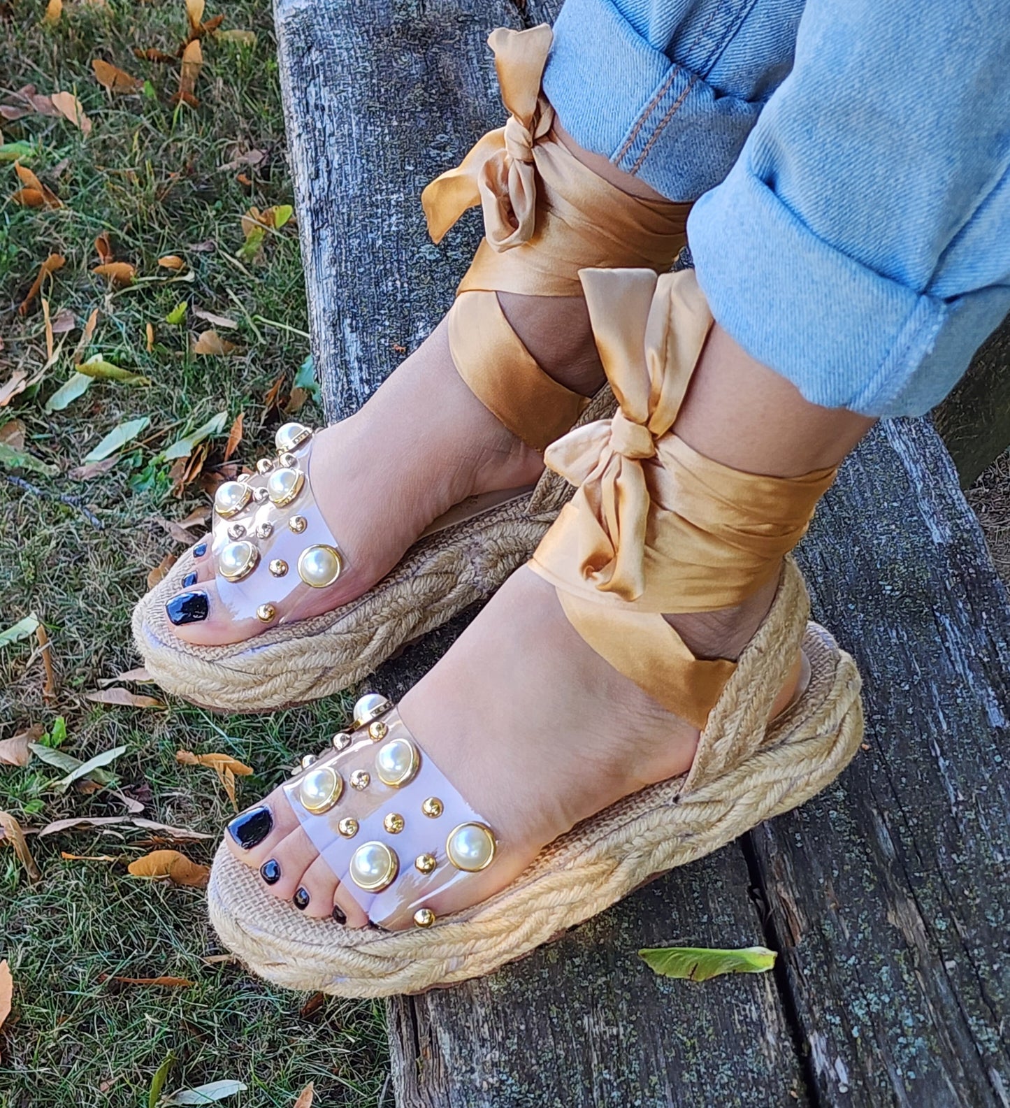 Clear Jute Sandals