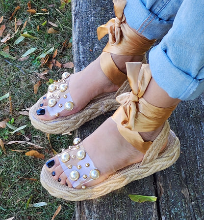 Clear Jute Sandals