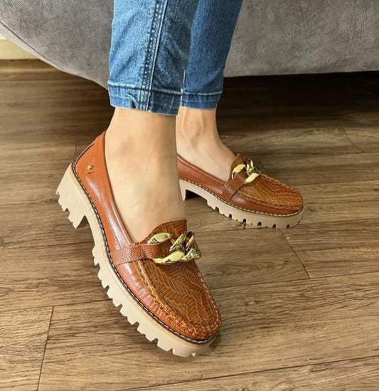 Honey Brown Leather Loafers