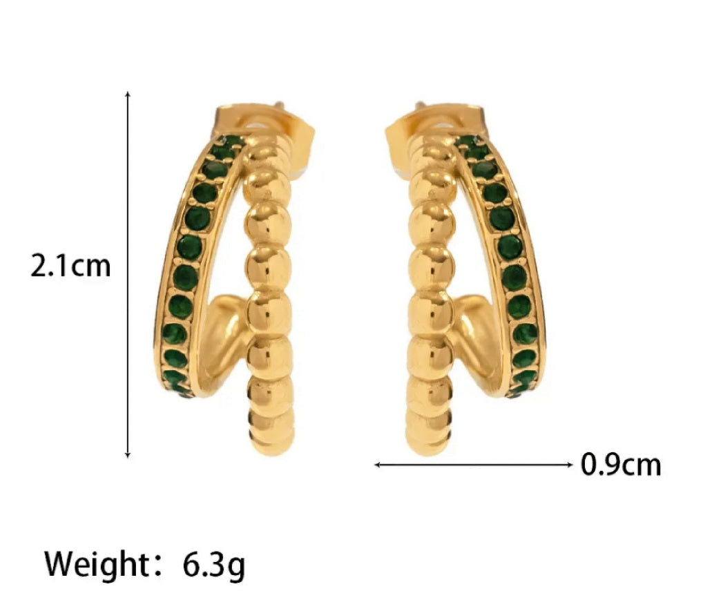 Boucles d'oreilles émeraude