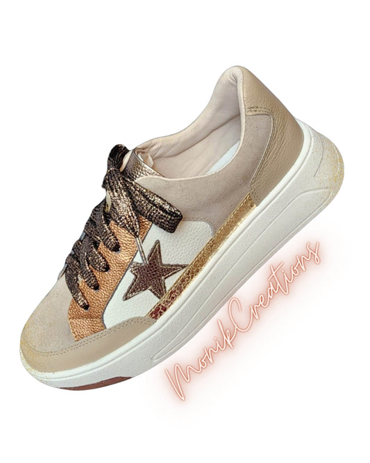 Bronze Star Leather Sneakers