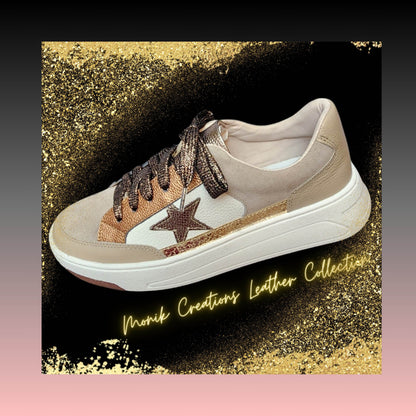 Bronze Star Leather Sneakers