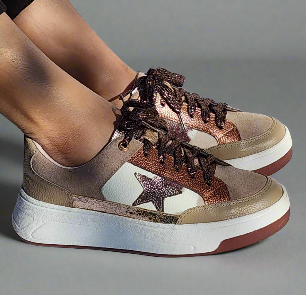 Bronze Star Leather Sneakers