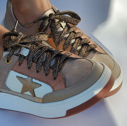 Bronze Star Leather Sneakers