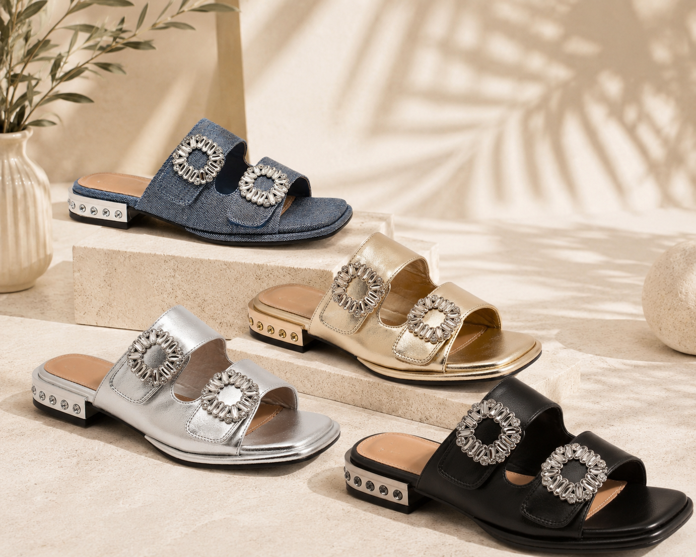 Marina Jewel Buckle Sandal