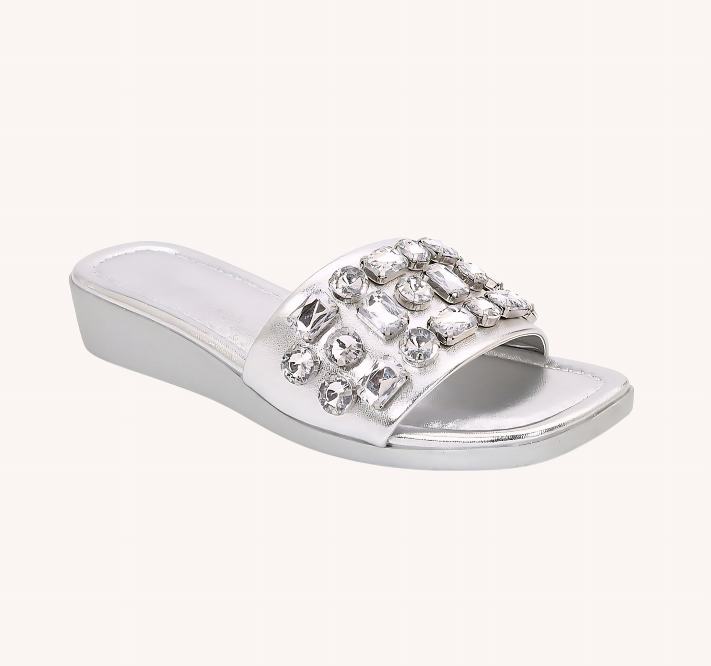 Celeste Crystal Wedge Slide