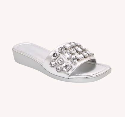 Celeste Crystal Wedge Slide
