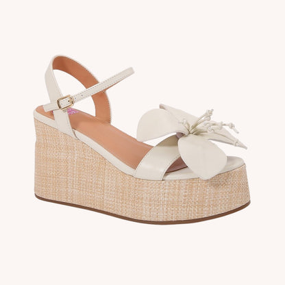Amara Flower Wedge Sandal