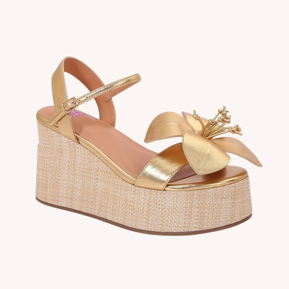Amara Flower Wedge Sandal