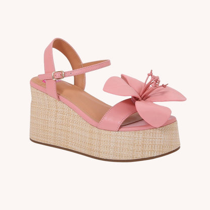 Amara Flower Wedge Sandal