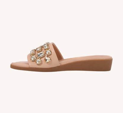 Celeste Crystal Wedge Slide