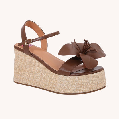 Amara Flower Wedge Sandal