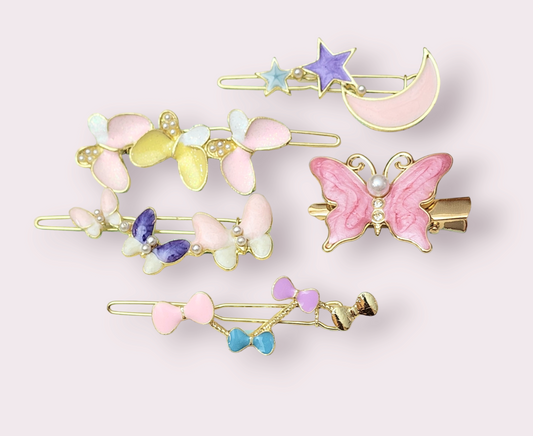 5 Pcs Butterflies Hair Clips