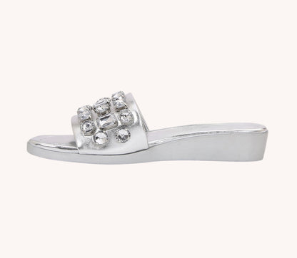 Celeste Crystal Wedge Slide